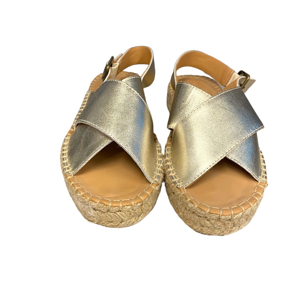 NWOT Soludos Eloise Platinum Espadrille Sandal 6 - Picture 2 of 7